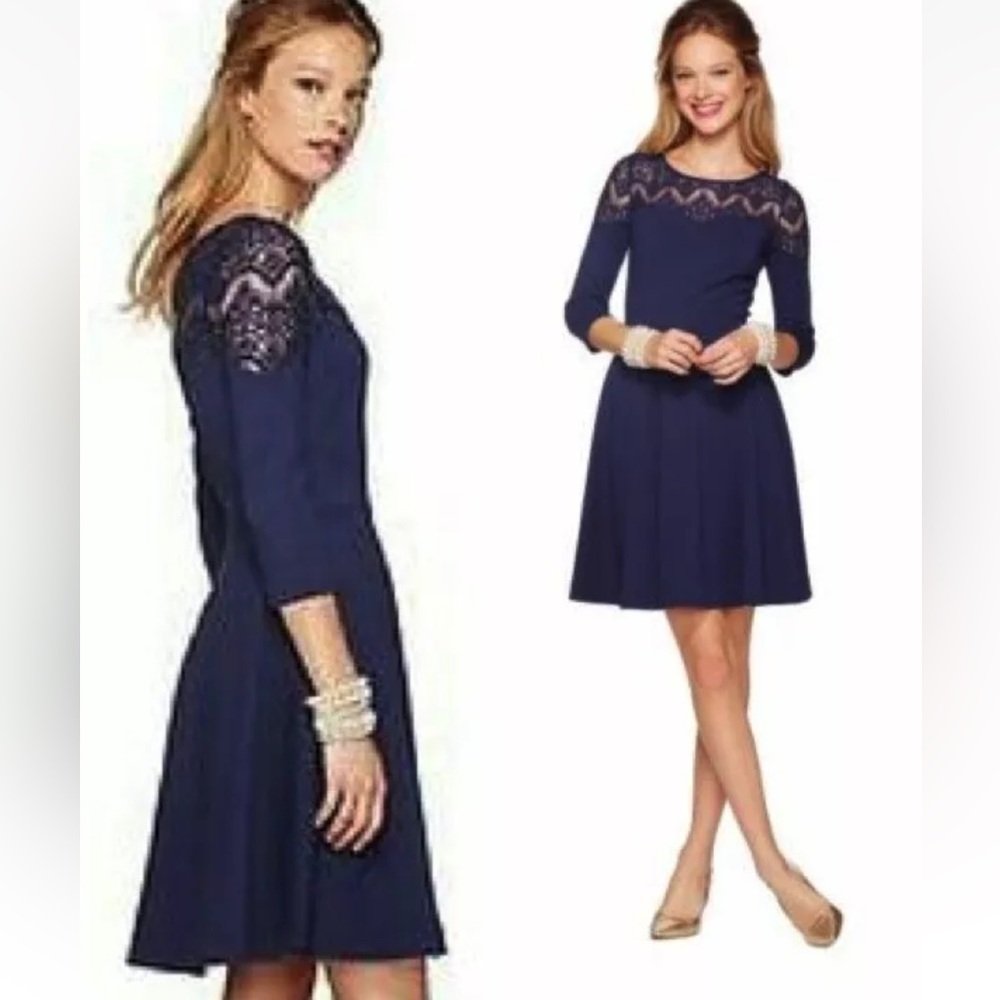 NWT 228.00 LILLY PULITZER REMMY DRESS TRUE NAVY  XS,M,L